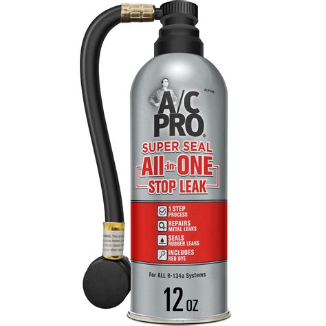 ac fix r134a|A/C Pro Super Seal AC Stop Leak Kit with Dispensing。